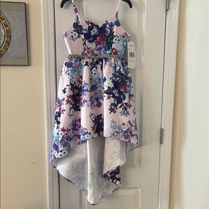 Rare Editions Blue and Purple Asymmetrical Sundress for Weddings